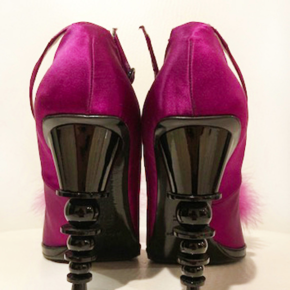 Yves Saint Laurent Purple Puff Slippers